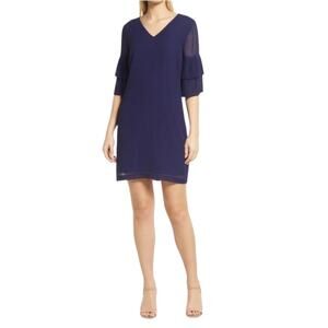 NWOT Sam Edelman Pleat Sleeve Shift Navy Dress – Sz 4